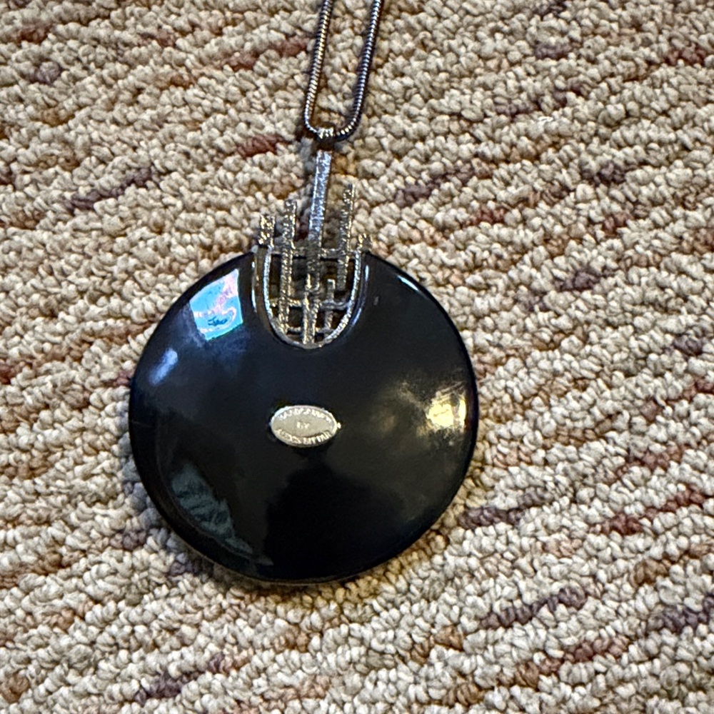 Alexis Bittar Silver and White deco Pendant Necklace - Picture 4 of 11